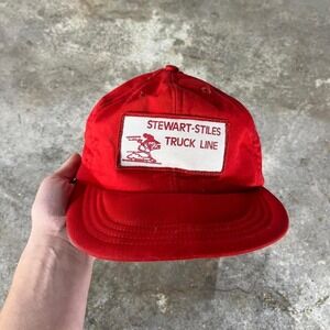 80s Stewart Stiles Truck Line red snapback hat